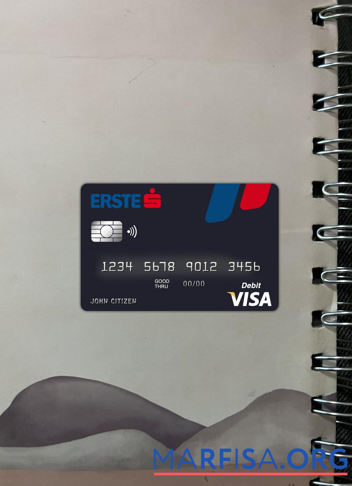 Blank Austria Erste group bank visa card photolook front sample